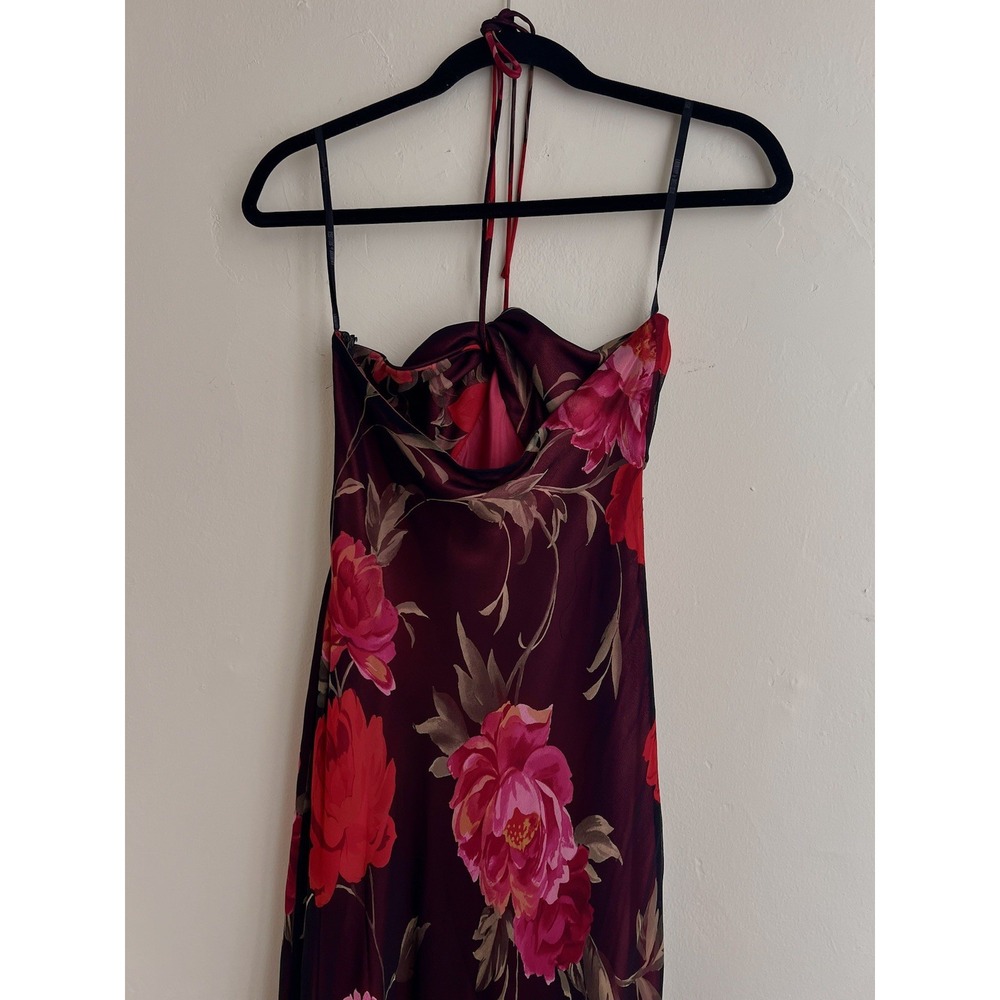 Silk Laundry Shelli Segal NWT 90s Vintage Deadstock Floral Dress Size 4 1995 - Picture 4 of 8